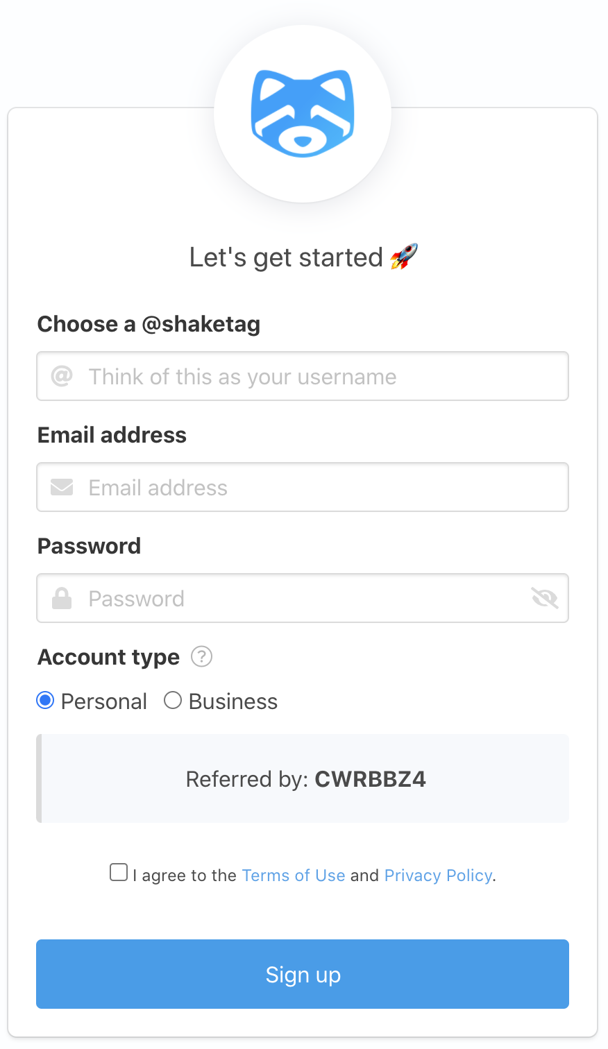 Se créer un compte sur Shakepay